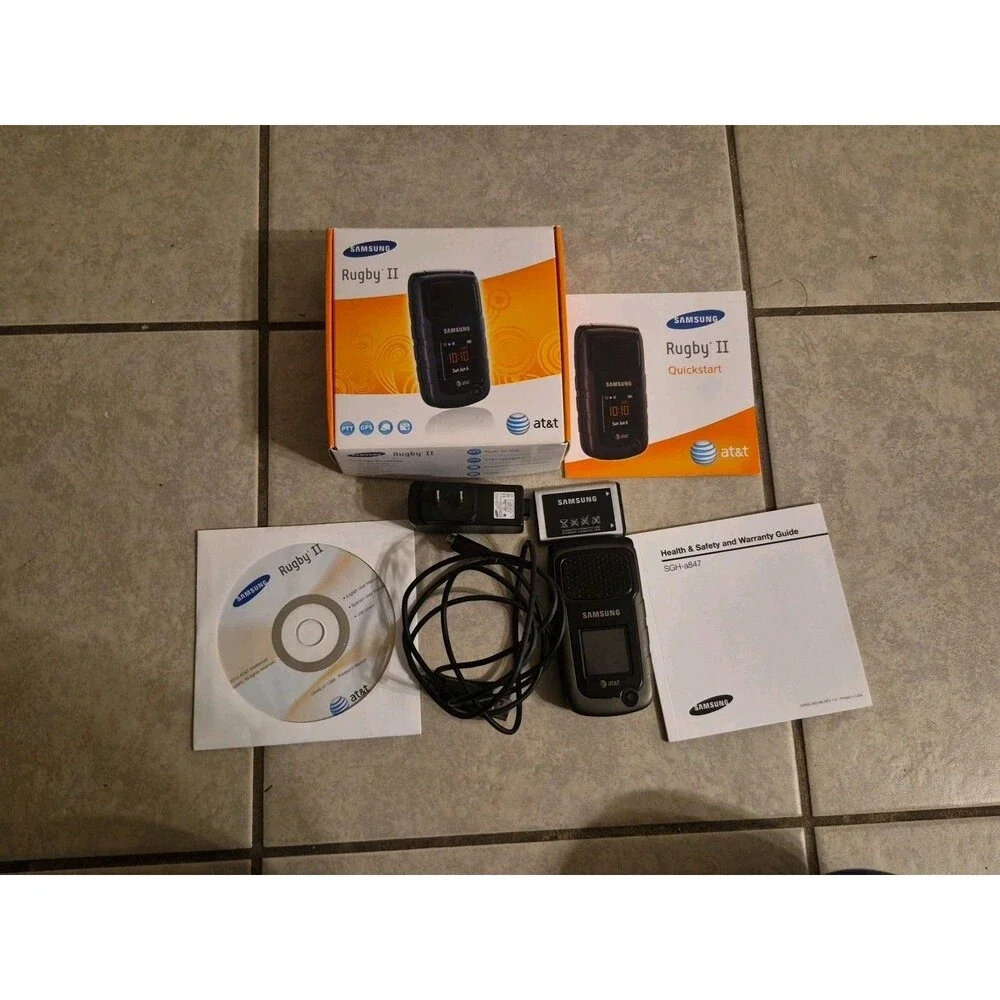 Samsung Rugby 2 II SGH-A847 - Black and Gray ( AT&T ) Cellular Flip Phone 2010